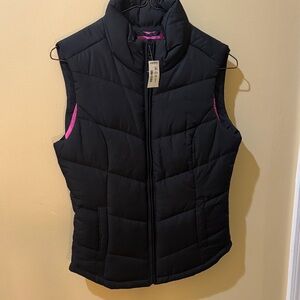 Aeropostale Black and Pink Puffer Vest